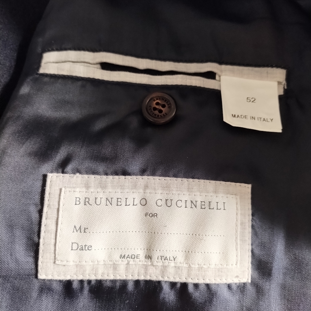 BRUNELLO CUCINELLI Navy Blue Cashmere+   Silk Sports Jacket 52 - Picture 8 of 9